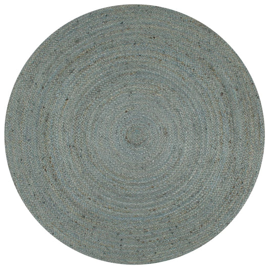 Berkfield Handmade Rug Jute Round 150 cm Olive Green