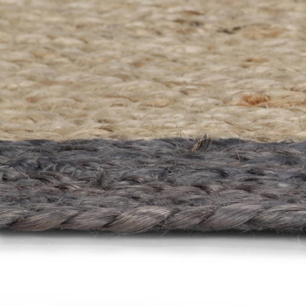 Berkfield Handmade Rug Jute with Dark Grey Border 150 cm