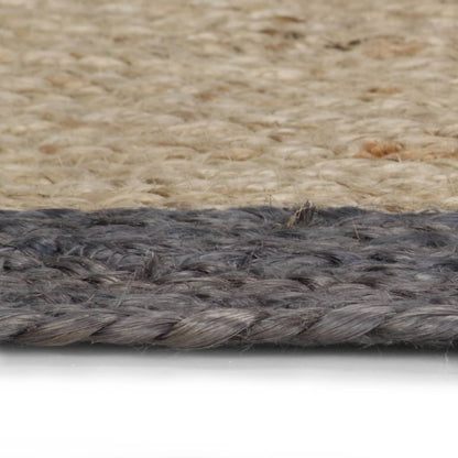 Berkfield Handmade Rug Jute with Dark Grey Border 150 cm
