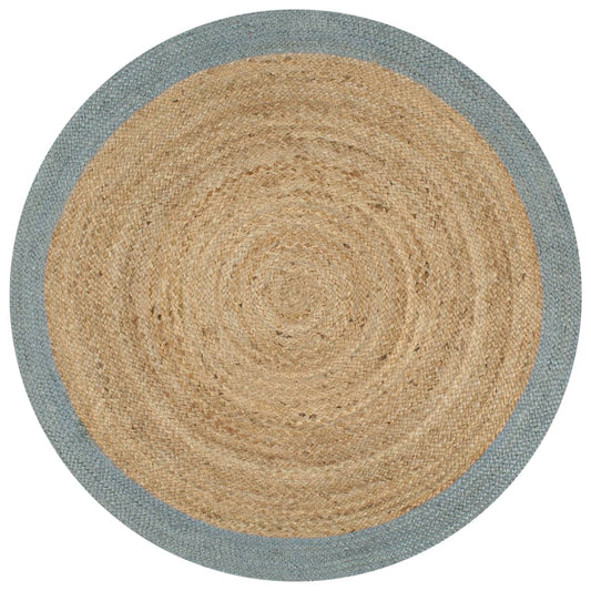 Berkfield Handmade Rug Jute with Olive Green Border 120 cm
