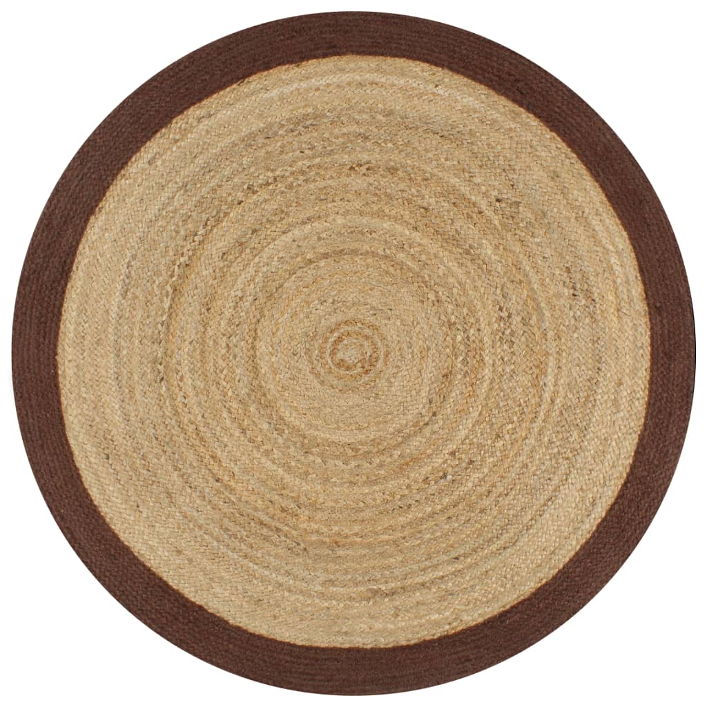 Berkfield Handmade Rug Jute with Brown Border 150 cm