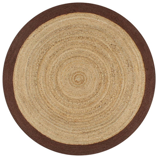 Berkfield Handmade Rug Jute with Brown Border 150 cm