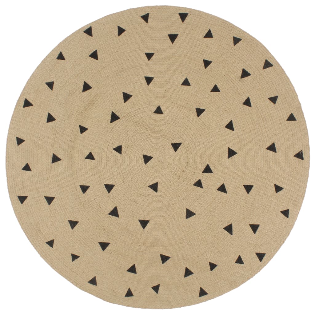 Berkfield Handmade Rug Jute with Triangle Print 150 cm