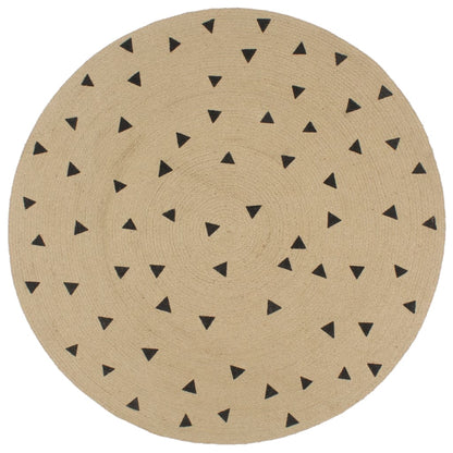 Berkfield Handmade Rug Jute with Triangle Print 150 cm