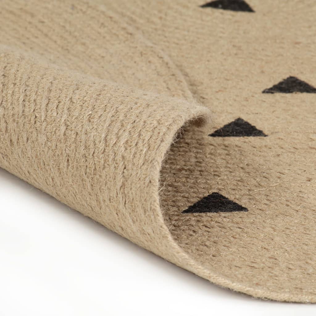 Berkfield Handmade Rug Jute with Triangle Print 150 cm