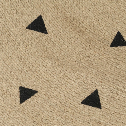Berkfield Handmade Rug Jute with Triangle Print 150 cm