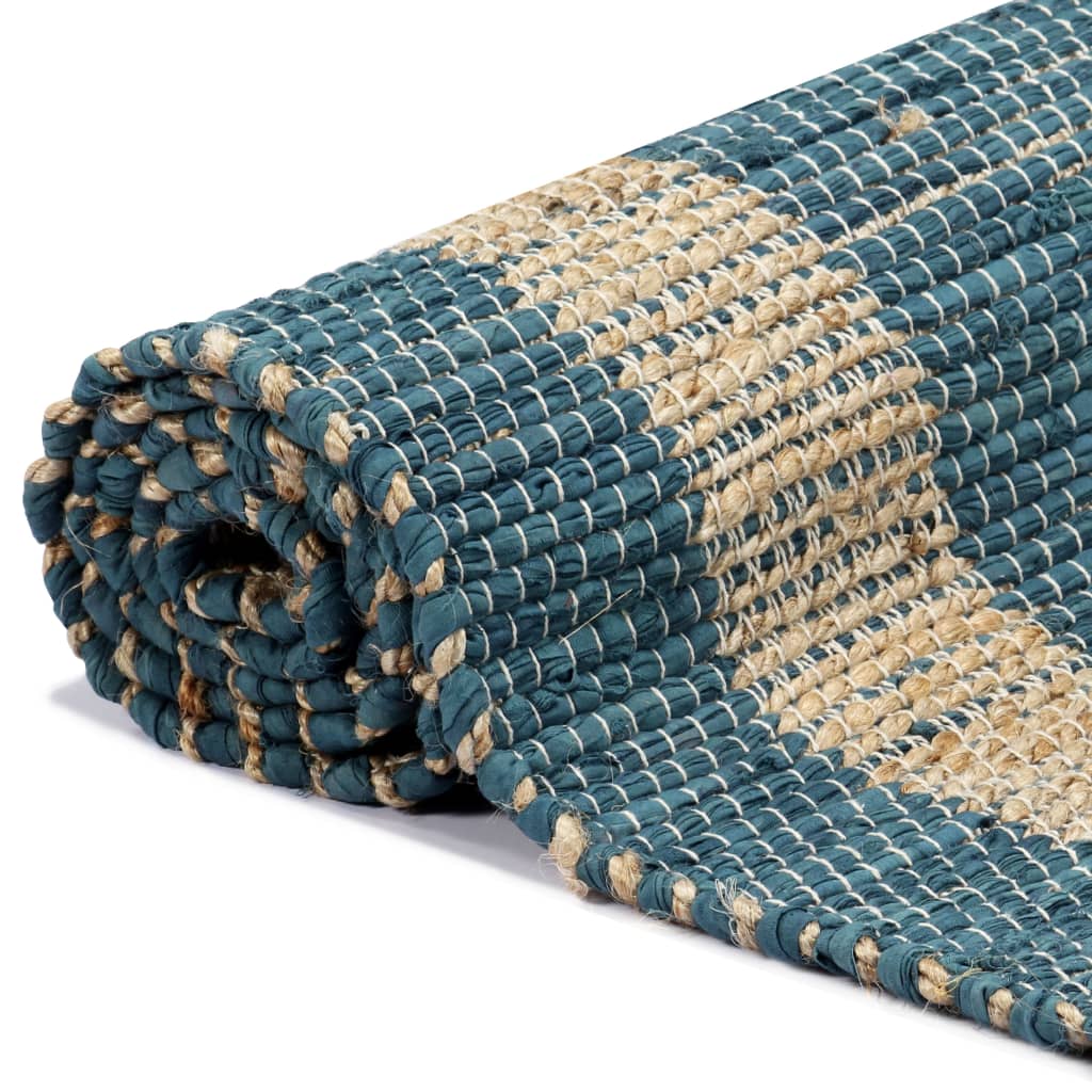 Berkfield Handmade Rug Jute Blue 120x180 cm