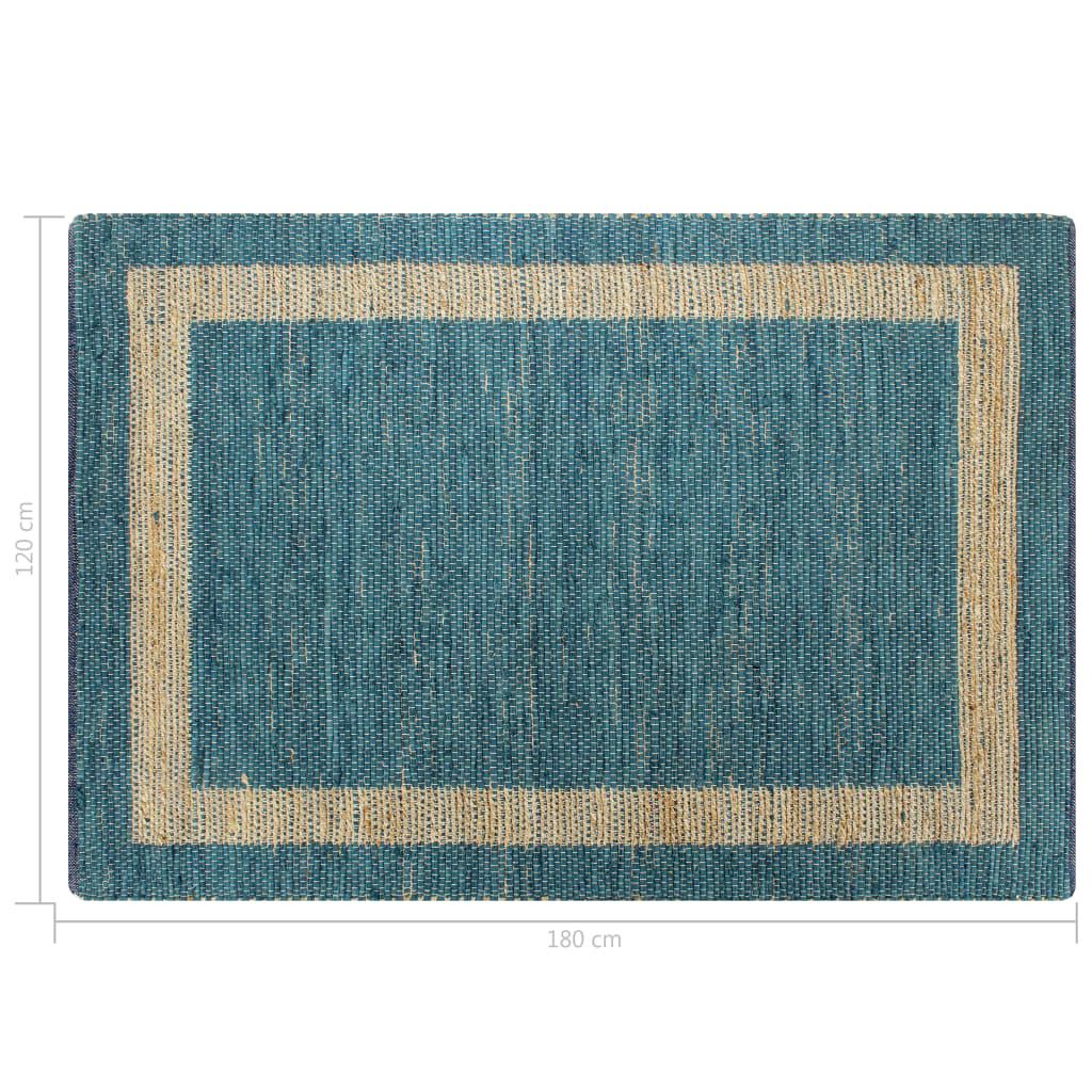 Berkfield Handmade Rug Jute Blue 120x180 cm