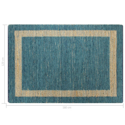 Berkfield Handmade Rug Jute Blue 120x180 cm
