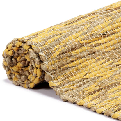 Berkfield Handmade Rug Jute Yellow and Natural 80x160 cm
