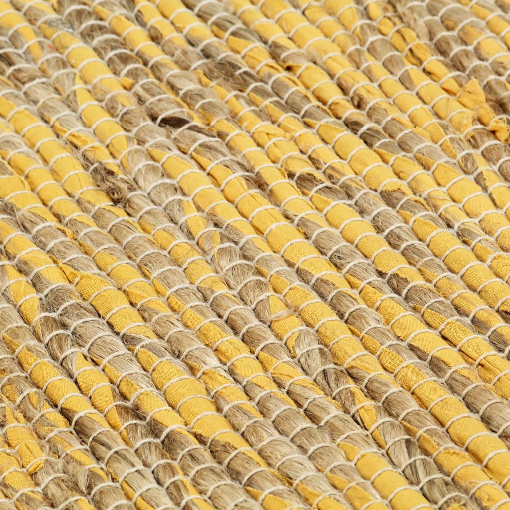 Berkfield Handmade Rug Jute Yellow and Natural 80x160 cm