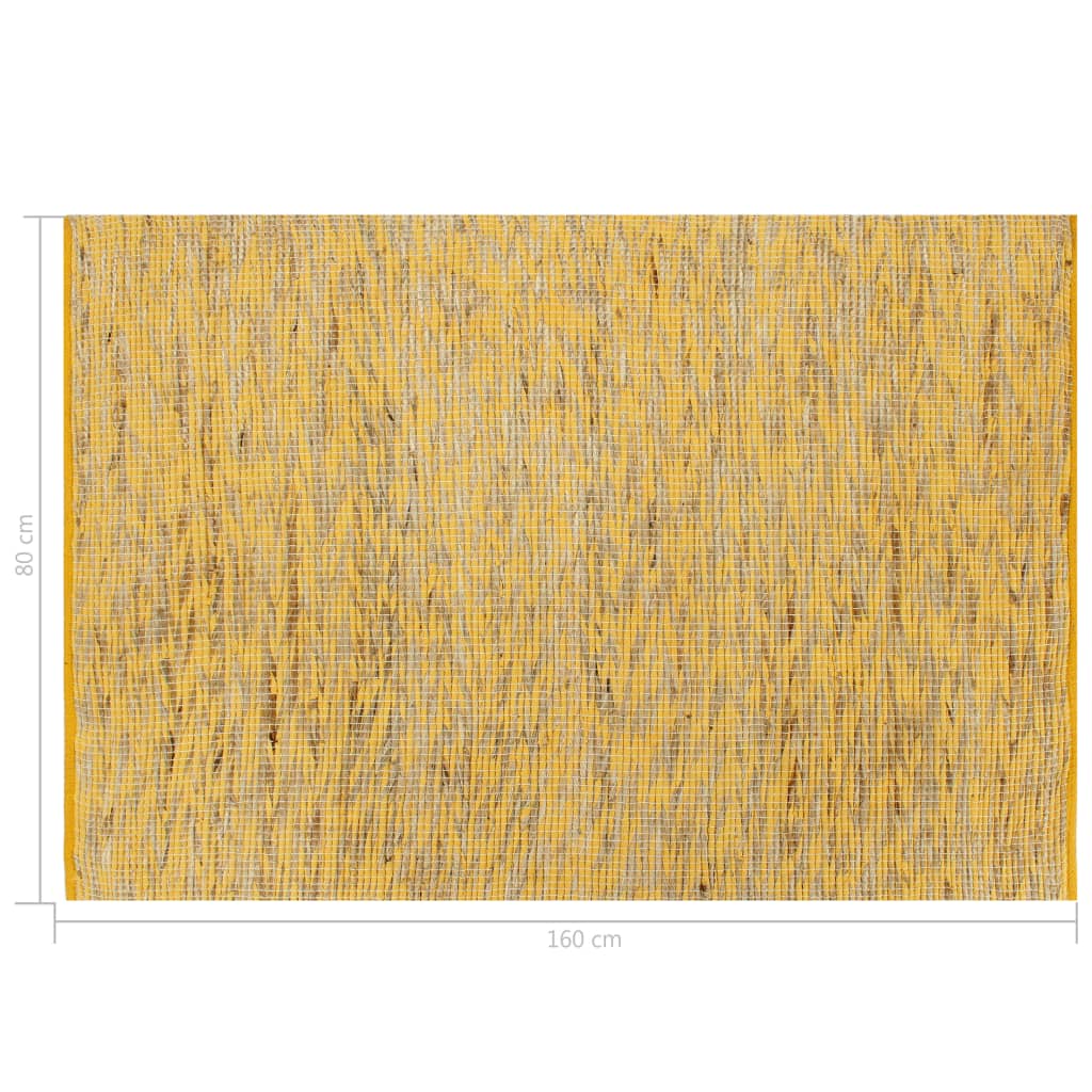 Berkfield Handmade Rug Jute Yellow and Natural 80x160 cm