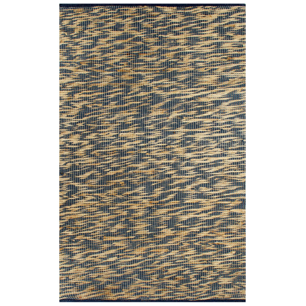 Berkfield Handmade Rug Jute Blue and Natural 160x230 cm