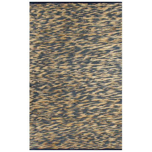 Berkfield Handmade Rug Jute Blue and Natural 160x230 cm