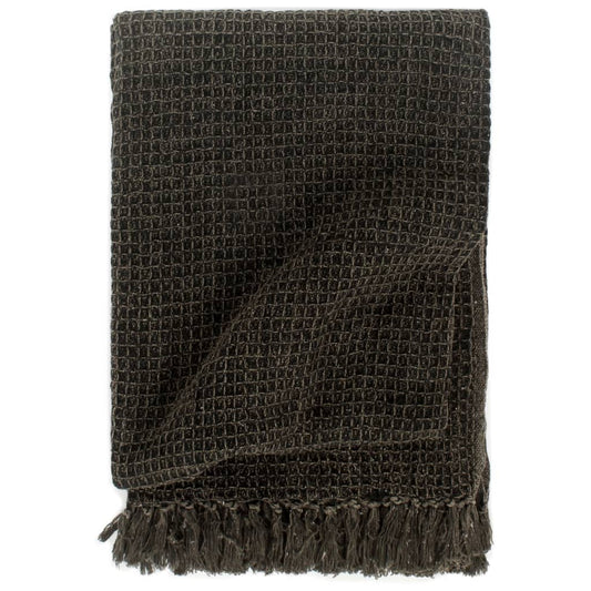 Berkfield Throw Cotton 160x210 cm Anthracite/Brown