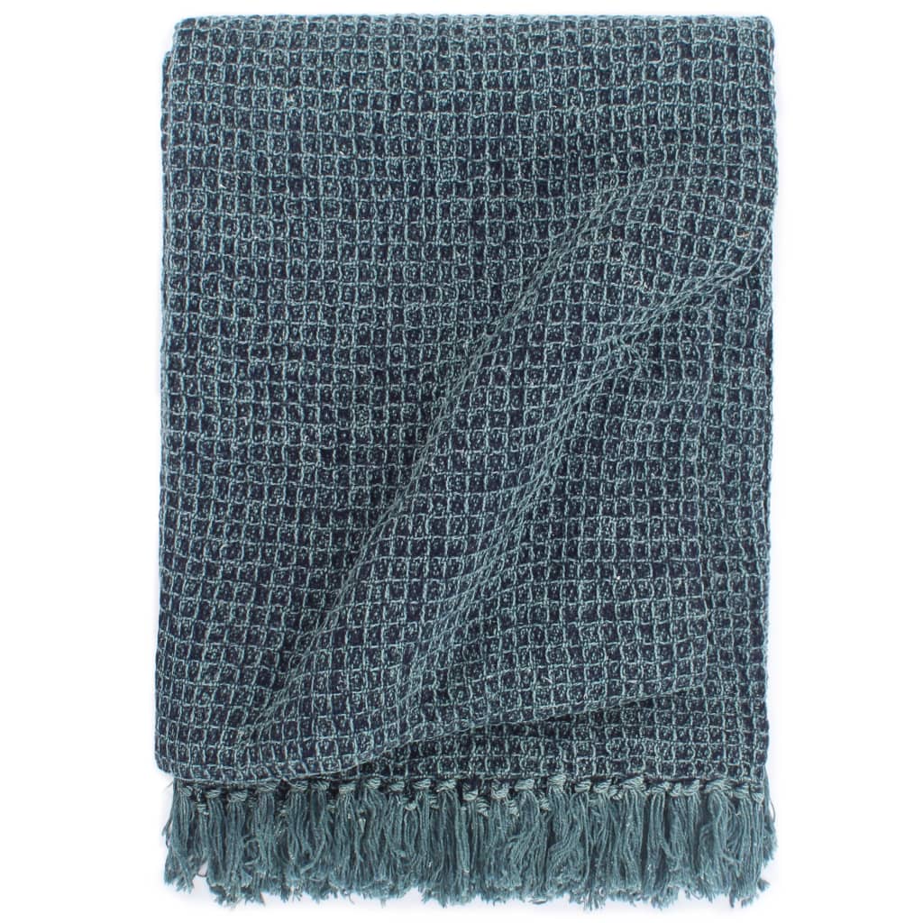Berkfield Throw Cotton 125x150 cm Indigo Blue