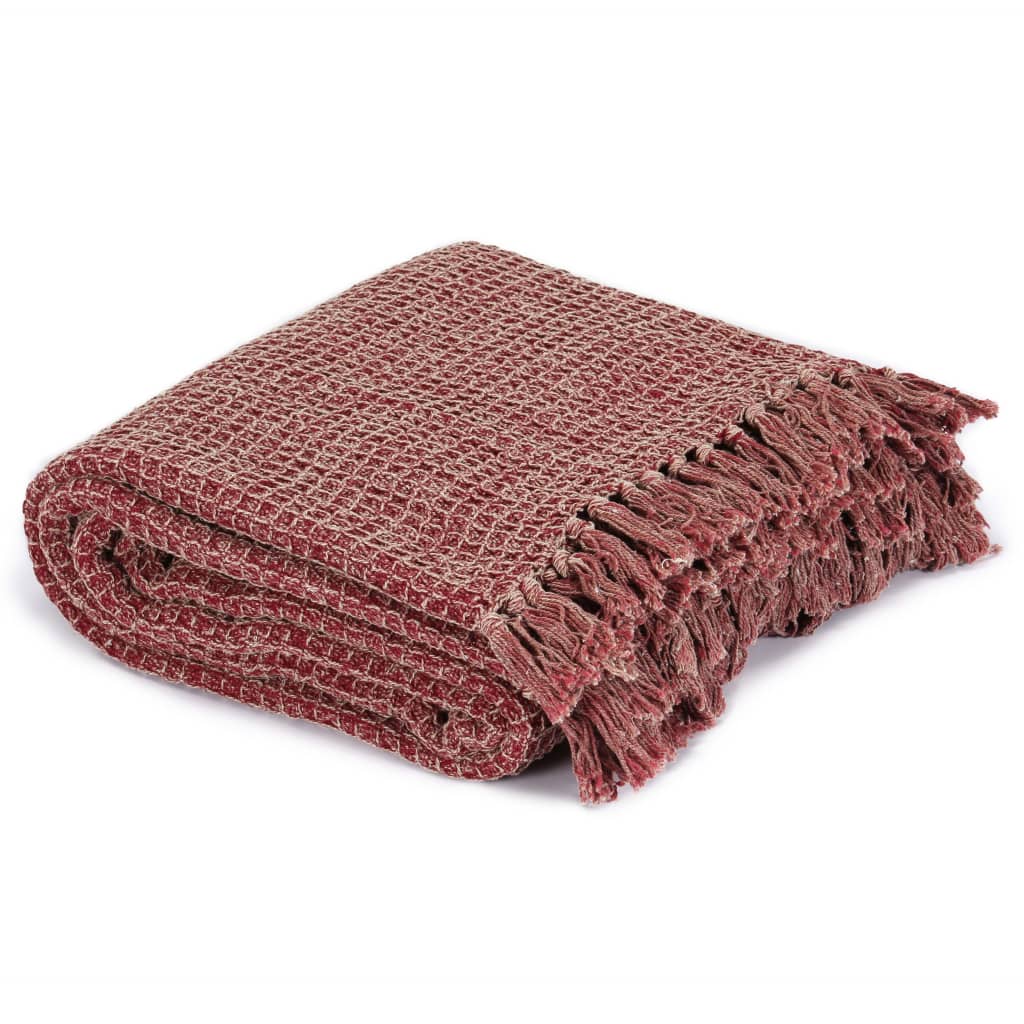 Berkfield Throw Cotton 160x210 cm Burgundy