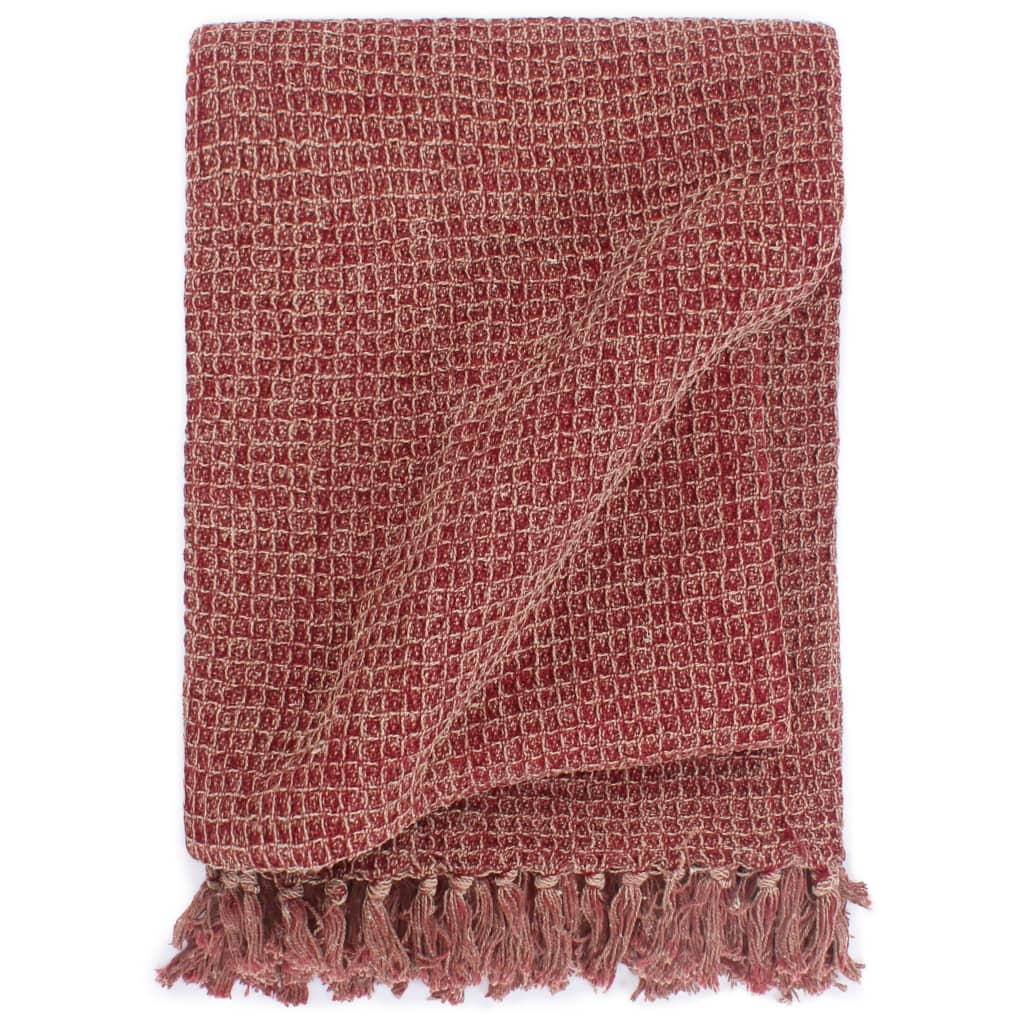 Berkfield Throw Cotton 220x250 cm Burgundy