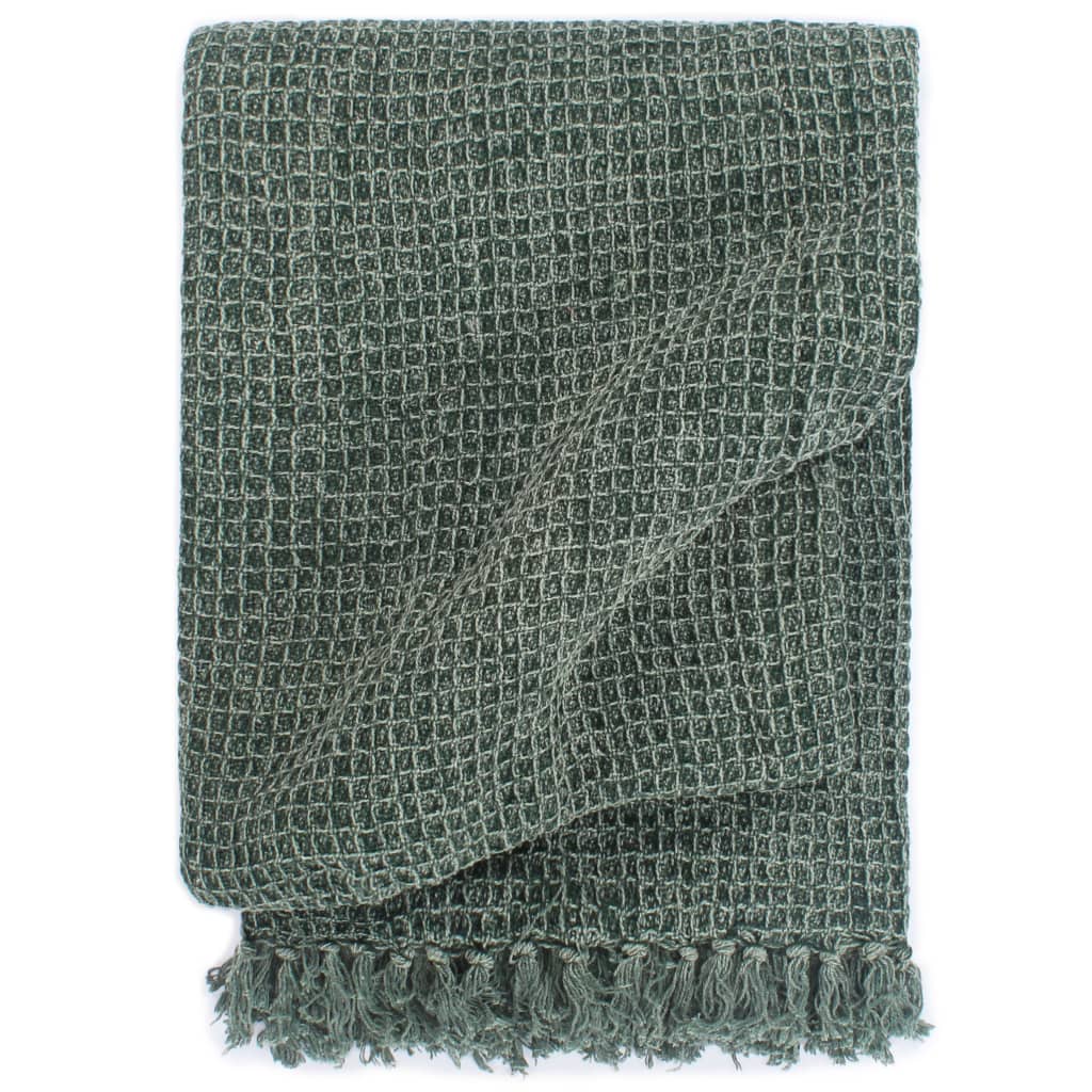 Berkfield Throw Cotton 125x150 cm Dark Green