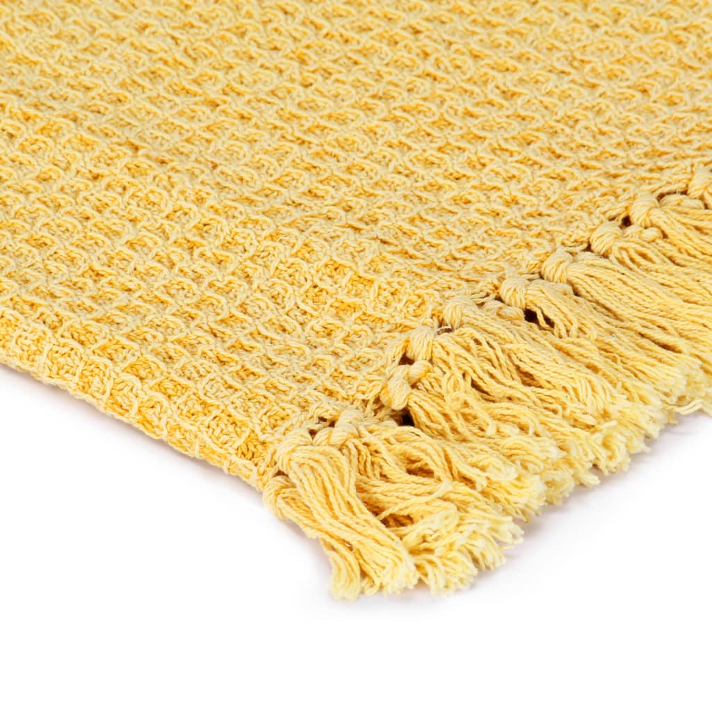 Berkfield Throw Cotton 125x150 cm Mustard Yellow