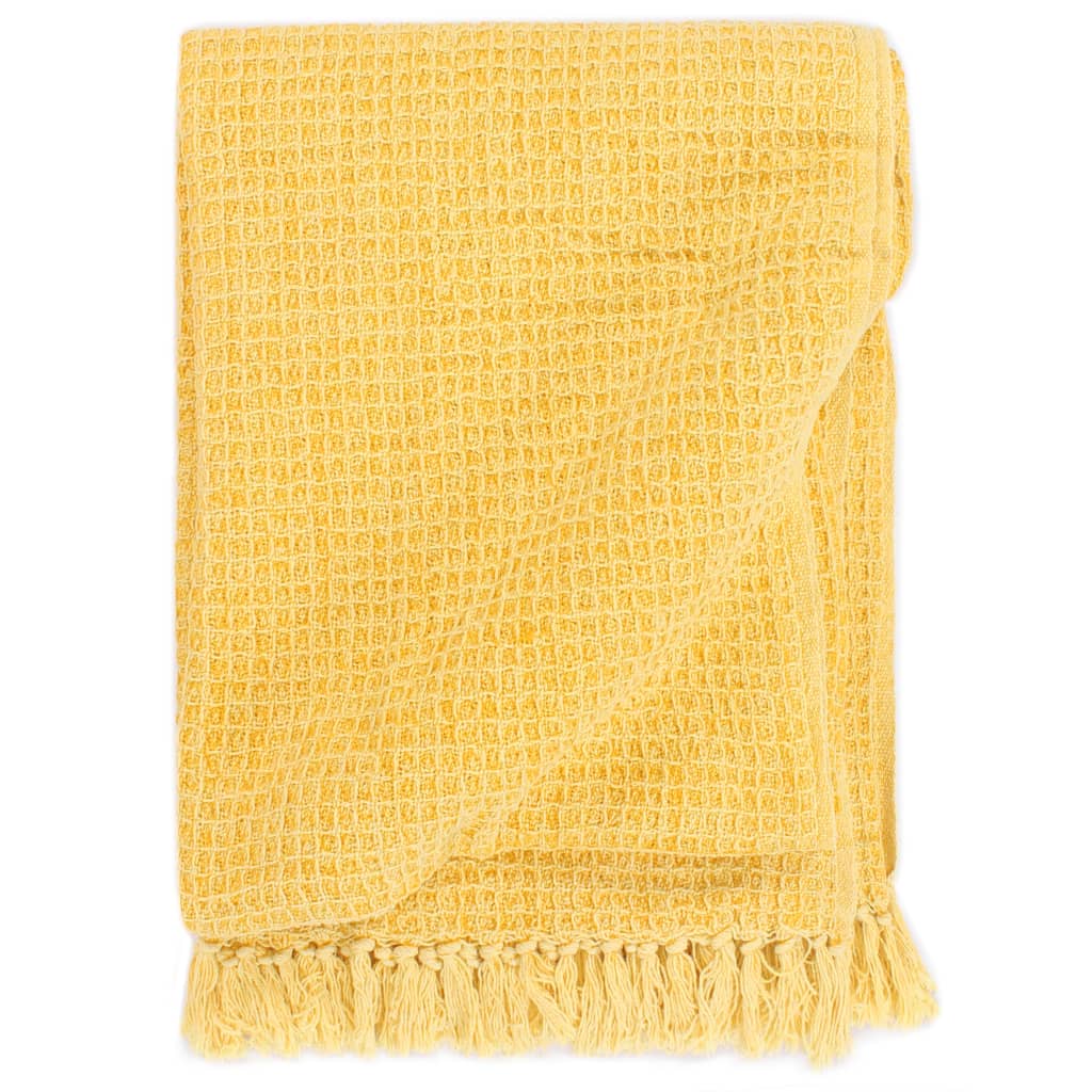Berkfield Throw Cotton 160x210 cm Mustard Yellow