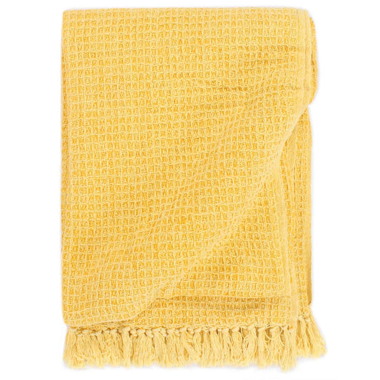 Berkfield Throw Cotton 220x250 cm Mustard Yellow