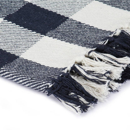 Berkfield Throw Cotton Check 160x210 cm Navy Blue