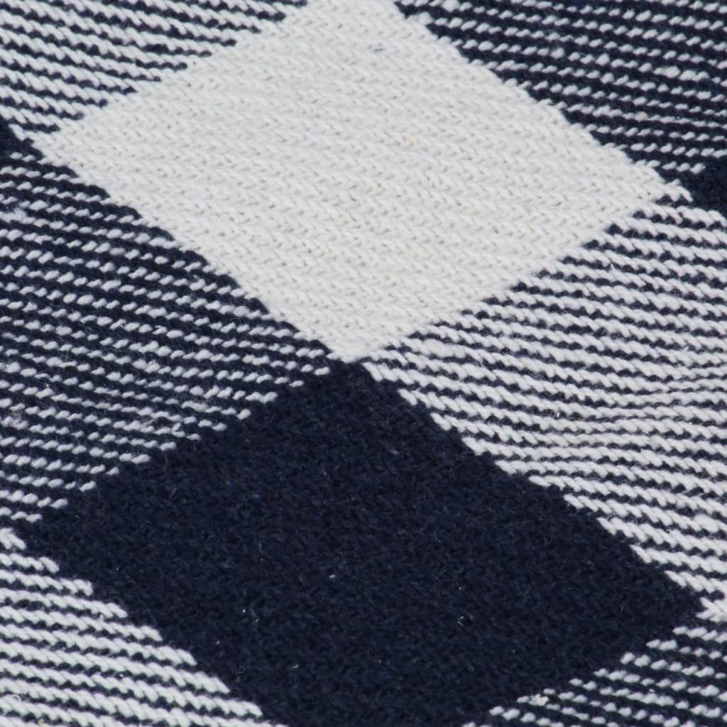 Berkfield Throw Cotton Check 160x210 cm Navy Blue