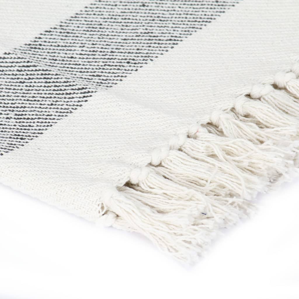 Berkfield Throw Cotton Stripe 125x150 cm Anthracite