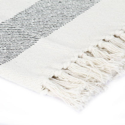 Berkfield Throw Cotton Stripe 125x150 cm Anthracite