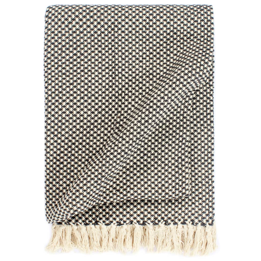 Berkfield Throw Cotton 125x150 cm Anthracite