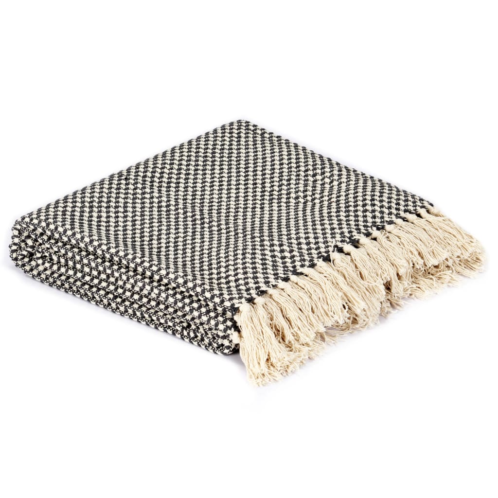 Berkfield Throw Cotton 125x150 cm Anthracite