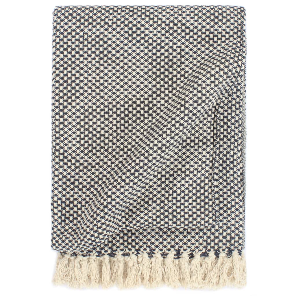 Berkfield Throw Cotton 160x210 cm Navy Blue