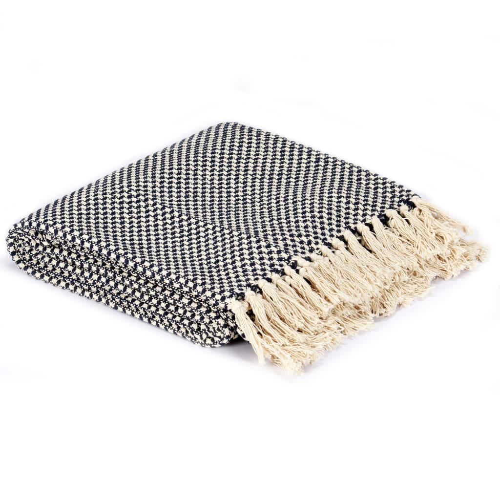 Berkfield Throw Cotton 160x210 cm Navy Blue