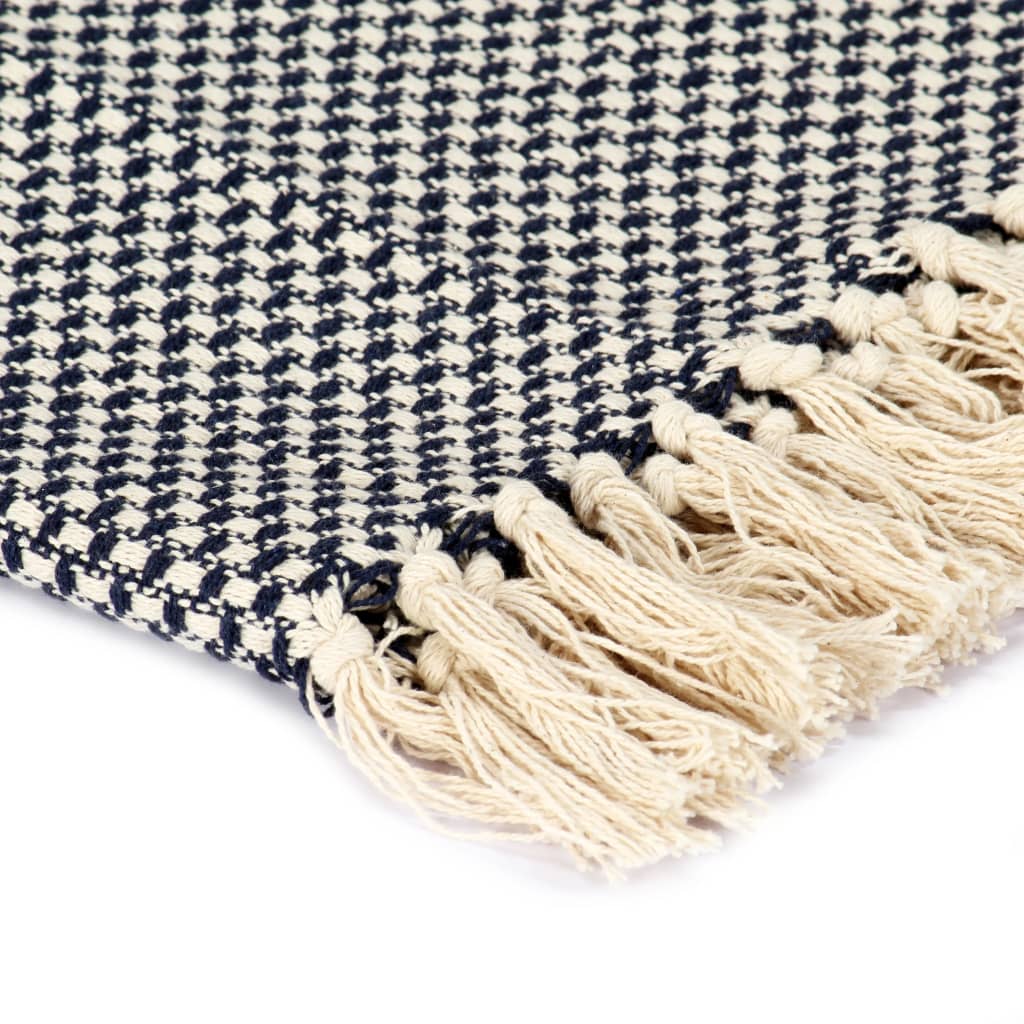 Berkfield Throw Cotton 160x210 cm Navy Blue