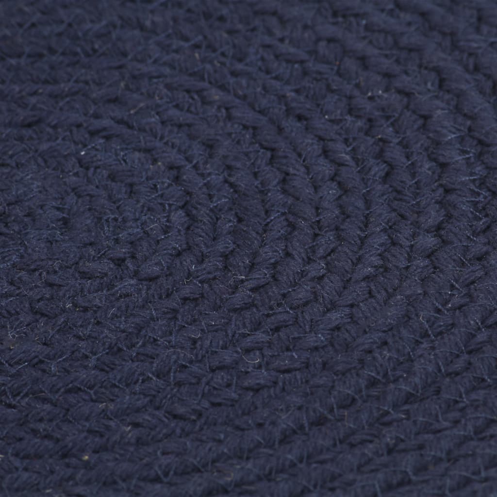 Berkfield Placemats 4 pcs Plain Navy Blue 38 cm Round Cotton