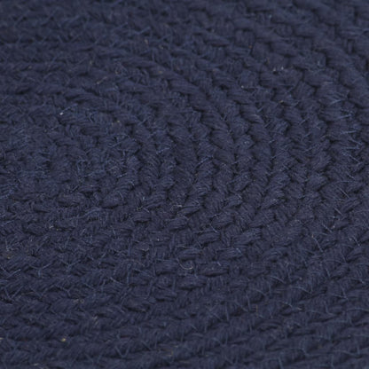 Berkfield Placemats 4 pcs Plain Navy Blue 38 cm Round Cotton