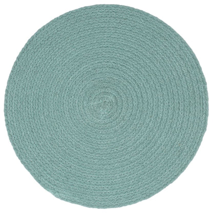 Berkfield Placemats 4 pcs Plain Green 38 cm Round Cotton