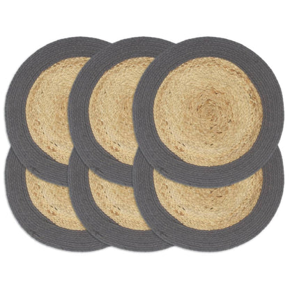 Berkfield Placemats 6 pcs Natural and Anthracite 38 cm Jute and Cotton
