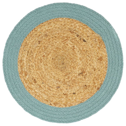 Berkfield Placemats 6 pcs Natural and Green 38 cm Jute and Cotton