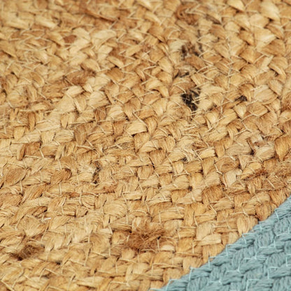 Berkfield Placemats 6 pcs Natural and Green 38 cm Jute and Cotton