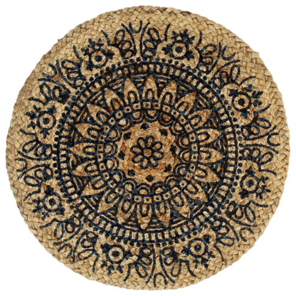 Berkfield Placemats 6 pcs Dark Blue 38 cm Round Jute