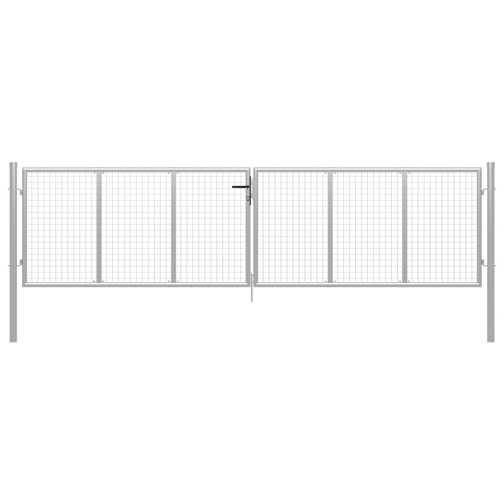 Berkfield Garden Gate Galvanised Steel 415x150 cm Silver
