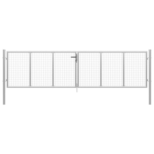 Berkfield Garden Gate Galvanised Steel 415x150 cm Silver
