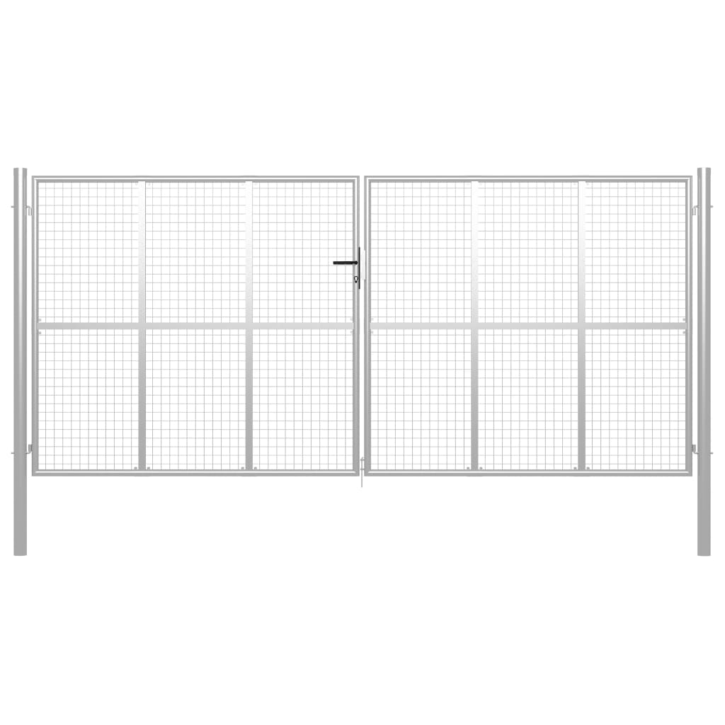 Berkfield Garden Gate Galvanised Steel 415x250 cm Silver