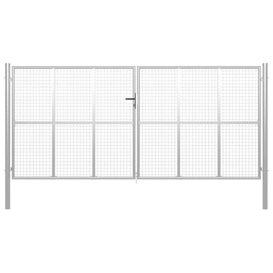 Berkfield Garden Gate Galvanised Steel 415x250 cm Silver