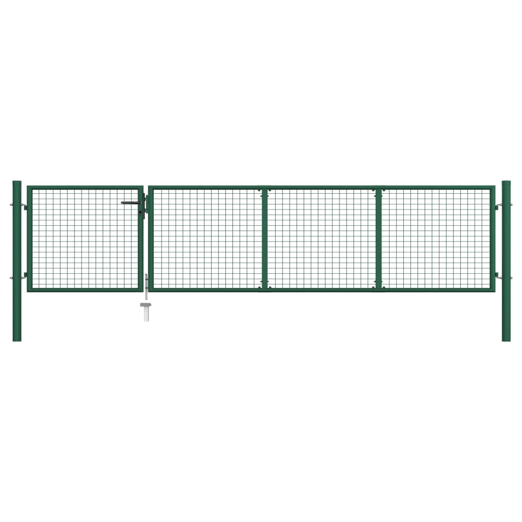 Berkfield Garden Gate Steel 350x75 cm Green