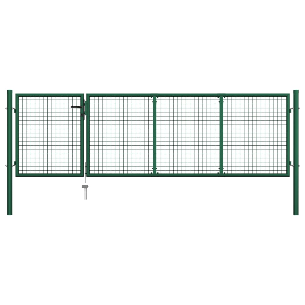 Berkfield Garden Gate Steel 350x100 cm Green
