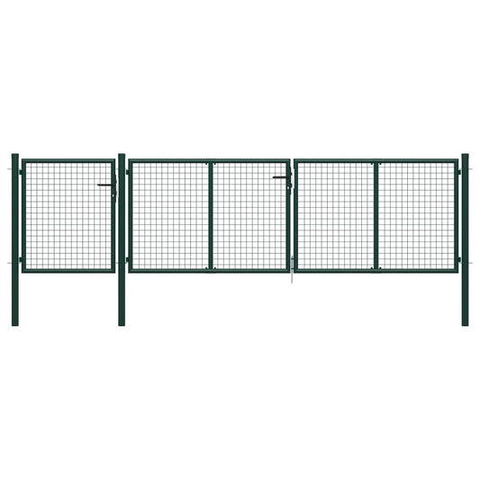 Berkfield Garden Gate Steel 400x75 cm Green
