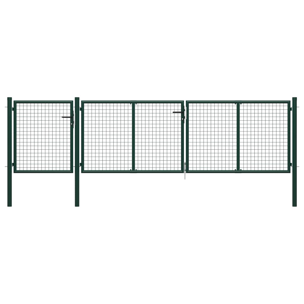 Berkfield Garden Gate Steel 400x100 cm Green